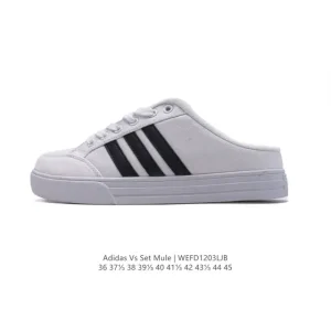 Adidas Vs Set Mulse Low-Top Canvas Slip-On Sneakers for Casual Wear