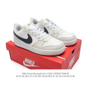 Nike Court Borough Low Unisex Sneakers with Leather Upper and Air Cushioning