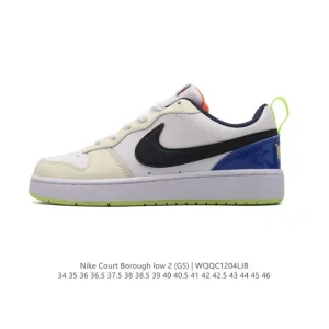 Nike Court Borough Low Unisex Sneakers with Leather Upper and Cushioned Insole