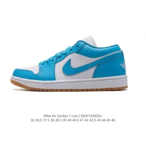 Jordan AJ1 Low Retro Leather Sneakers with Air Cushioning