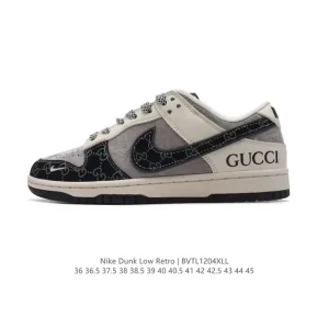 Nike Dunk Low Retro Gucci Collaboration Vintage Basketball Sneakers