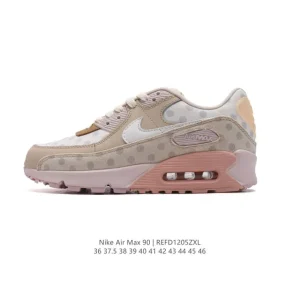 Nike Air Max 90 Retro Running Shoes with Leather and Mesh