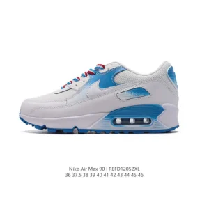 Nike Air Max 90 Retro Running Shoes with Air Cushion and Waffle Outsole