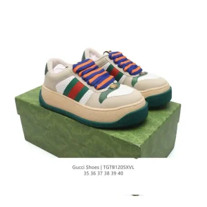 Gucci GG Platform Sneaker 2024Ss Women White Retro Vintage Chunky Sole Shoe