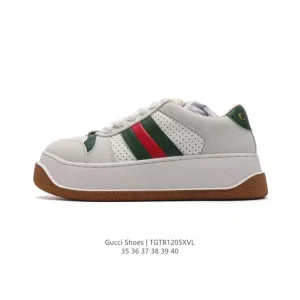 Gucci GG Canvas Platform Sneaker Women White Vintage Thick Sole 2024Ss