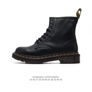 Dr Martens Unisex Classic Leather High-Top Boots with Thick Sole