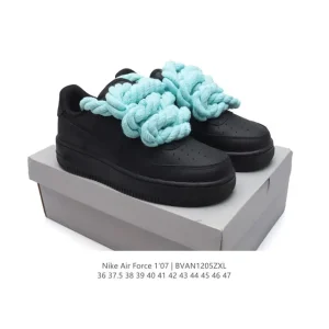 Nike Air Force 1 '07 Low Top Sneakers with Leather Upper and Air Cushioning