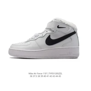 Nike Air Force 1 '07 High Top Sneakers with Magic Strap and Thick Sole