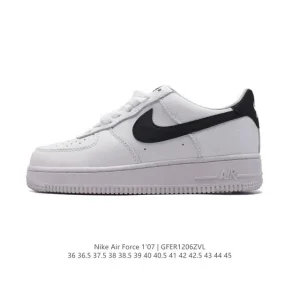 Nike Air Force 1 '07 Low White Leather Sneakers with Air Cushion