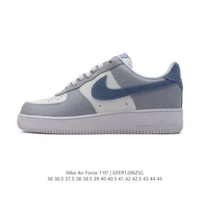 Nike Air Force 1 '07 Low White Leather Casual Sneakers with Air Cushioning
