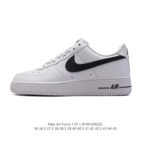 Nike Air Force 1 07 Low White Leather Sneakers with Air Cushion