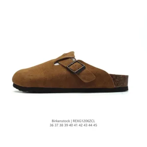 Birkenstock Boston VL Suede Clog Soft Cork Footbed Adjustable Buckle Shoe