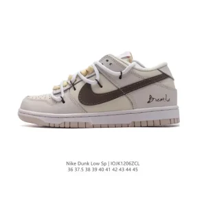 Nike Dunk Low SP Deconstructed Skate Shoes with Dual Lacing System and Pink Laces