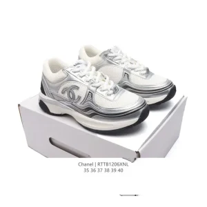 Chanel Women's New Luxury Designer Sneakers with Hidden Heel