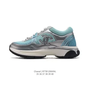 Chanel Women's Luxury Designer Chunky Sneakers with Hidden Heel