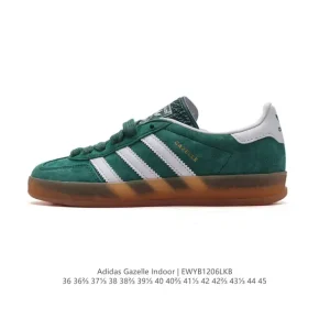 Adidas Originals Gazelle Indoor Retro Leather Sneakers with Gum Sole