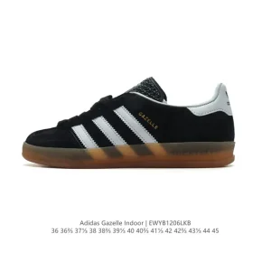 Adidas Originals Gazelle Indoor Retro Leather Sneakers with Gum Sole