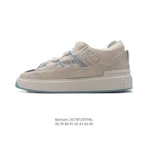 Balmain Men's Low-Top Lace-Up Platform Sneakers