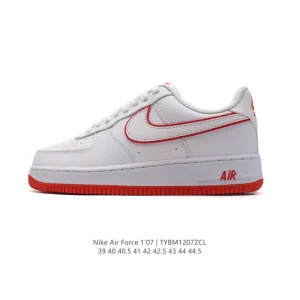 Nike Air Force 1 '07 Low White Leather Sneakers with Air Cushion