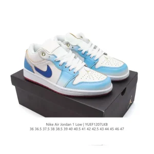 Jordan Air AJ1 Low Retro Leather Basketball Shoes with Air Cushion