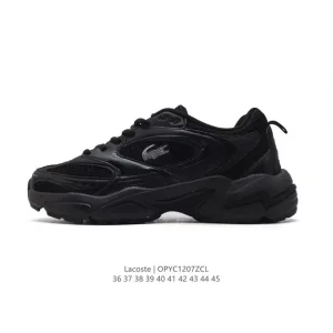 Lacoste Men's Women's Thick Sole Old Dad Sneakers Breathable Mesh Shoes