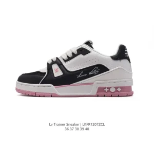 Louis Vuitton Trainer Sneaker Low Women Fashion Thick Sole Leather Shoes
