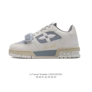 Louis Vuitton Trainer Low Men Leather Sneaker Thick Sole Fashion Shoe