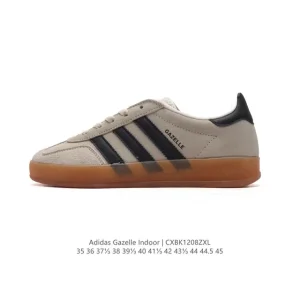 Adidas Originals Gazelle Indoor Retro Leather Sneakers with Gum Sole