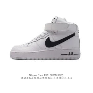 Nike Air Force 1 '07 High Top Sneaker with Velcro Strap and Thick Sole