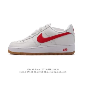 Nike Air Force 1 '07 Low White Leather Sneakers with Air Cushioning