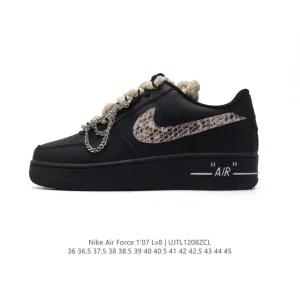 Nike Air Force 1 '07 Low White Leather Sneakers with Air Cushion