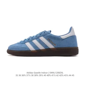 Adidas Originals Gazelle Indoor Retro Leather Sneakers with Gum Sole