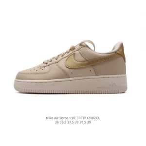 Nike Air Force 1 '07 Low White Leather Sneakers with Air Cushion