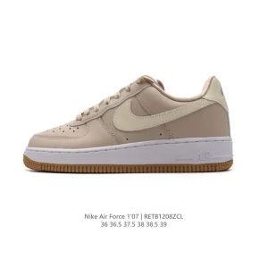 Nike Air Force 1 Low White Leather Casual Sneakers with Air Cushion