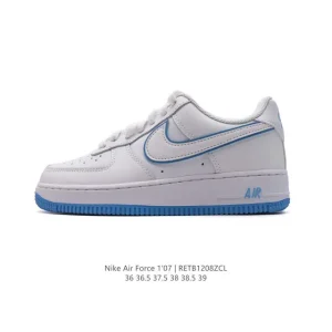 Nike Air Force 1 '07 Low White Leather Sneakers with Air Cushion
