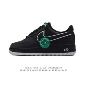 Nike Air Force 1 Low '07 White Leather Sneakers with Air Cushion