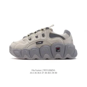 FILA Women's Cat Paw Chunky Sneakers Retro Mesh Leather Platform Shoes