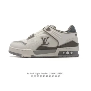 Louis Vuitton Trainer Sneaker Low Thick Sole Leather Fashion Shoes