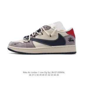 Jordan Military Blue Low AJ1 Reverse Swoosh SP Basketball Shoes