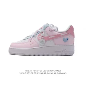 Nike Air Force 1 '07 Low White Detachable Straps Heart Charm Sneakers