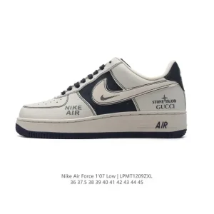 Nike Air Force 1 '07 Low White Leather Sneakers with Air Cushion