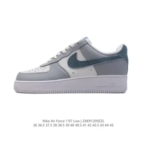 Nike Air Force 1 '07 Low White Leather Sneakers with Air Cushioning