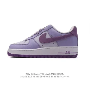 Nike Air Force 1 '07 Low White Leather Sneakers with Air Cushion