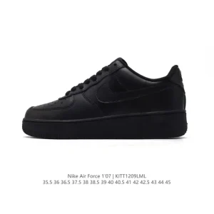 Nike Air Force 1 '07 Low White Leather Sneakers with Air Cushion