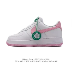 Nike Air Force 1 Low 07 White Leather Sneakers with Honeycomb Air Cushion