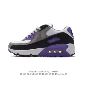 Nike Air Max 90 Retro Running Shoes with Leather and Mesh