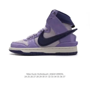 Nike Ambush SB Dunk High Kids Shoes Collaboration Large Swoosh Leather