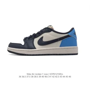 Air Jordan 1 Low Retro Classic Leather Basketball Shoes with Air Cushion