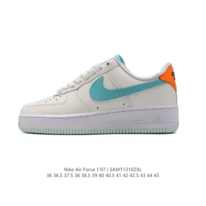 Nike Air Force 1 '07 Low White Leather Sneakers with Air Cushion