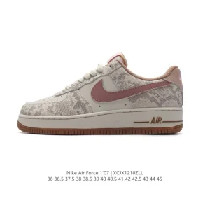 Nike Air Force 1 '07 Low White Leather Sneakers with Air Cushion